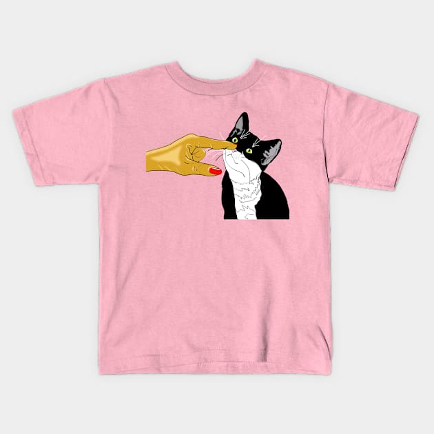 Boop the Snoot on Nelson   Cute Tuxedo Cat Copyright TeAnne Kids T-Shirt by TeAnne